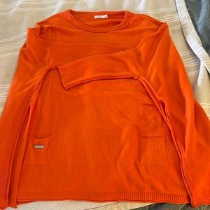 mer sea orange travel sweater